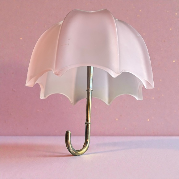 Fenton Other - Fenton Pink Frosted Satin Glass Umbrella 1960's Candy / Trinket Dish Bowl Pastel